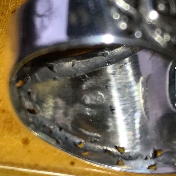 Natural Larimar Sterling Silver Seahorse Ring Size 9.25 - Picture 4 of 8